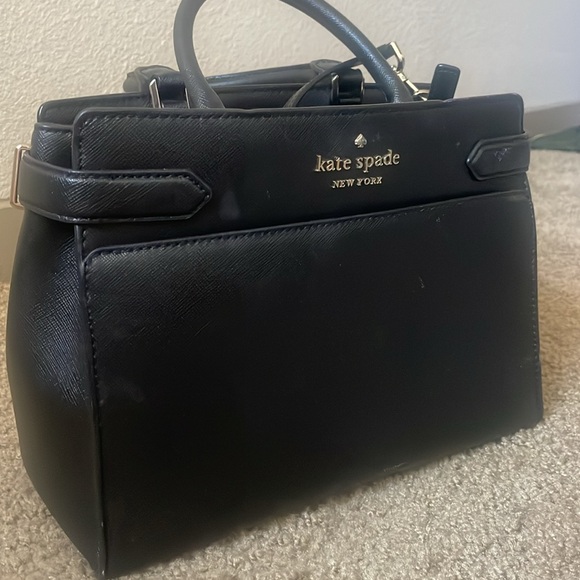 Kate Spade Black Crossbody Bag Madison Medium Satchel Bag - Picture 3 of 7